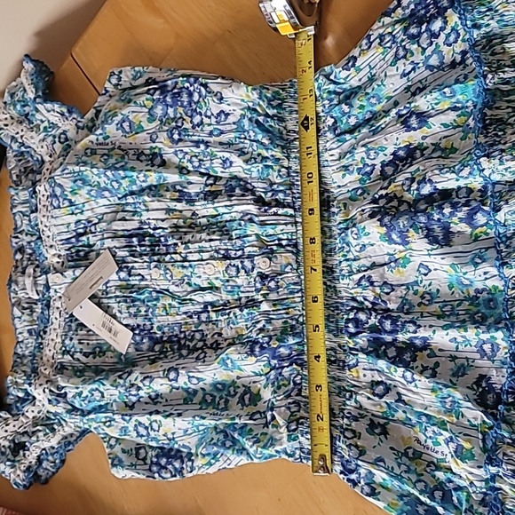 Poupette St Barth Womens Alba Blue Floral Print Cotton Mini Dress NWT - Picture 10 of 13